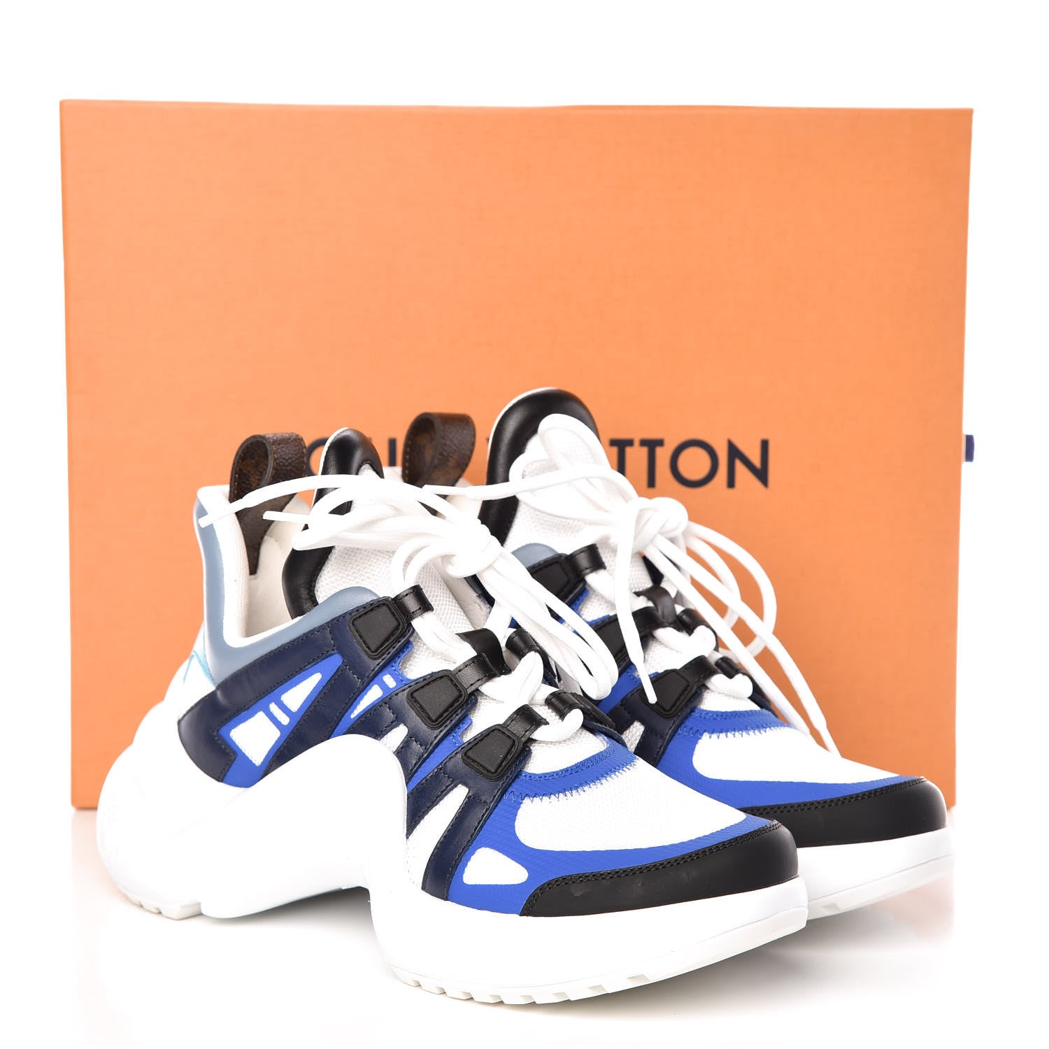 Louis Vuitton Calfskin Technical Nylon LV Archlight Sneakers 38 Blue Roi 8 of 8