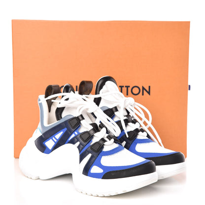Louis Vuitton Calfskin Technical Nylon LV Archlight Sneakers 38 Blue Roi 8 of 8