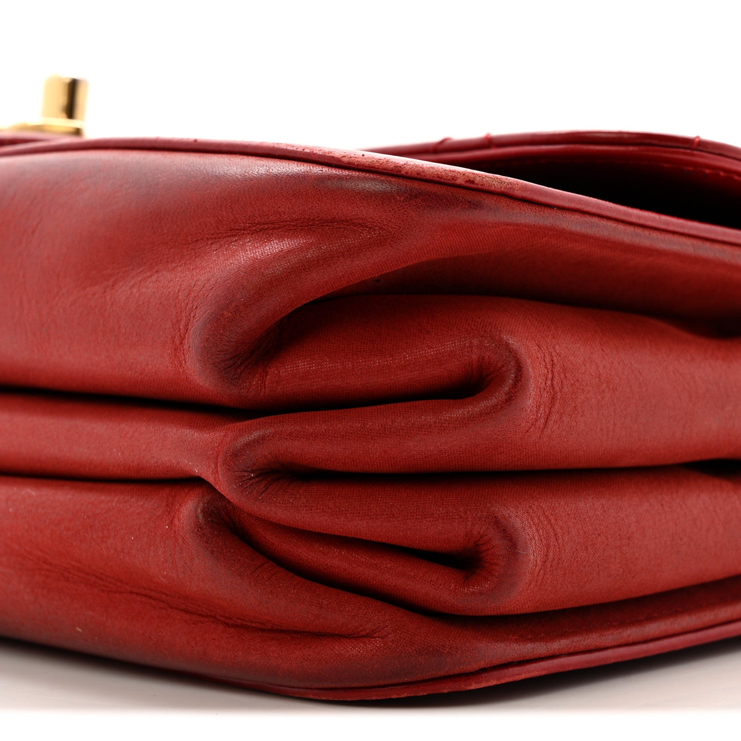 Chanel Iridescent Calfskin Quilted Small Straight Lined Flap Red 12 of 17