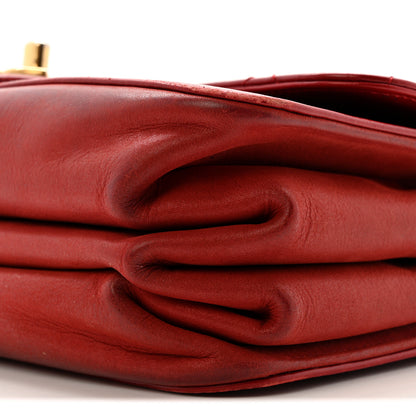 Chanel Iridescent Calfskin Quilted Small Straight Lined Flap Red 12 of 17