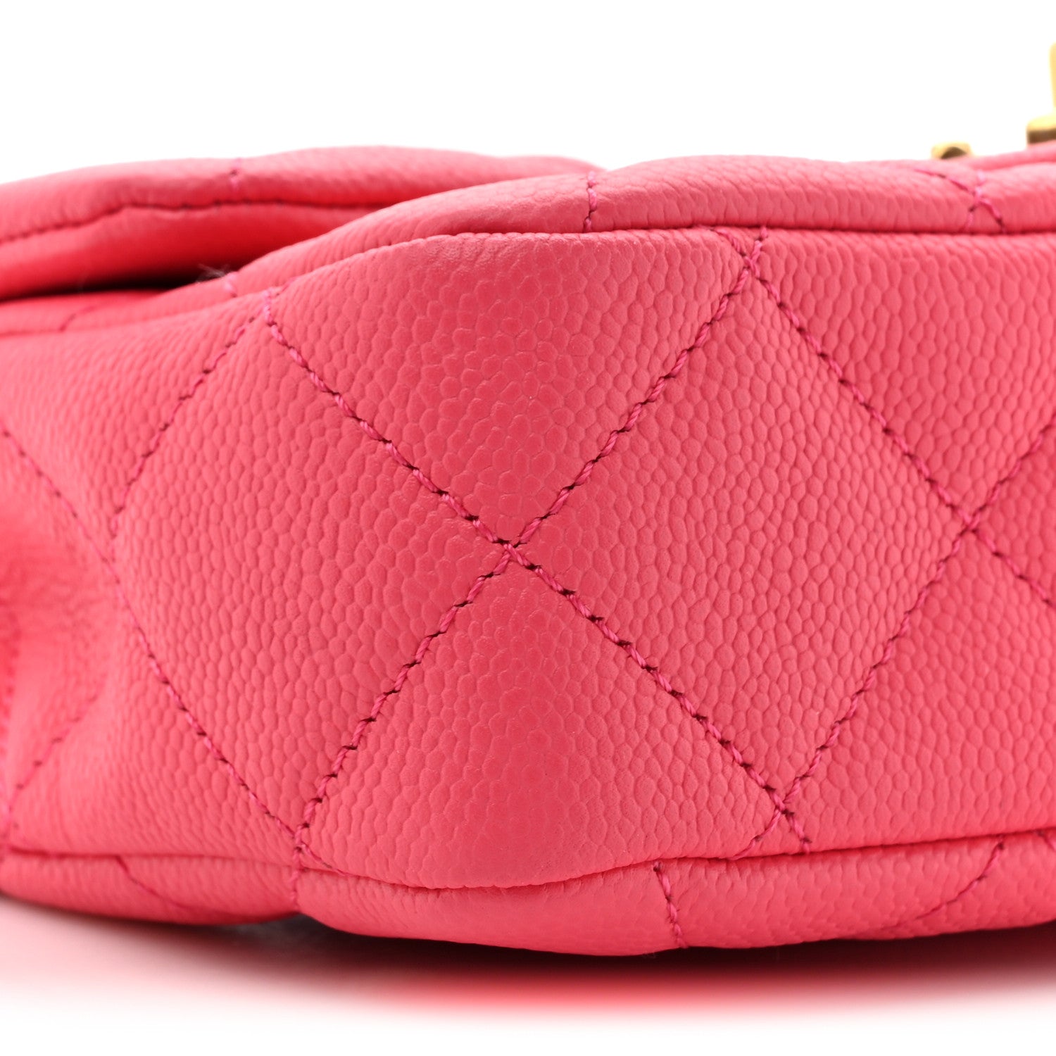 Chanel Caviar Quilted Sweetheart Mini Rectangular Flap Dark Pink 10 of 10