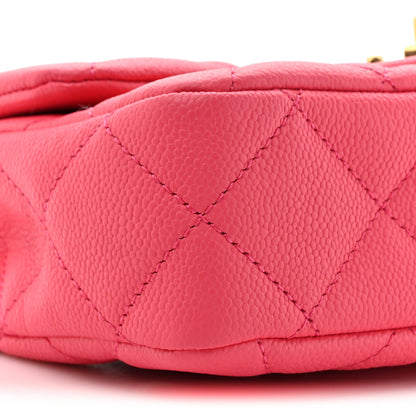 Chanel Caviar Quilted Sweetheart Mini Rectangular Flap Dark Pink 10 of 10
