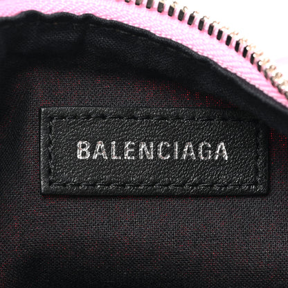 Balenciaga Washed Frayed Denim Crystal Le Cagole Shoulder Bag XS Denim Pink 6 of 11