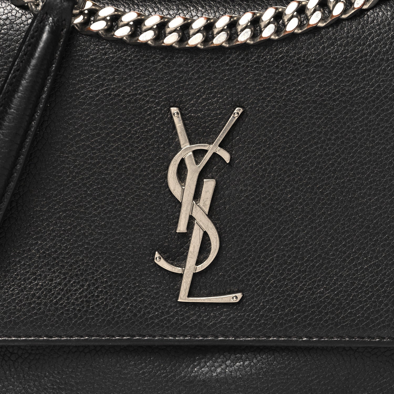 Saint Laurent Grained Calfskin Medium Monogram Sunset Black 8 of 13