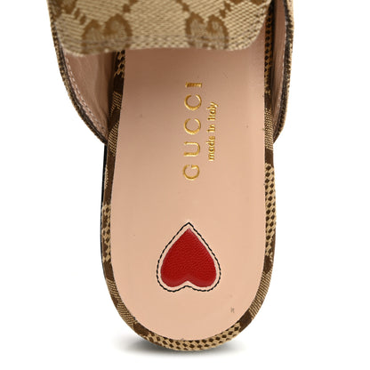 Gucci Monogram Jumbo GG Malaga Kid Womens Princetown Slippers 36 Camel Ebony New Acero Beige 6 of 9
