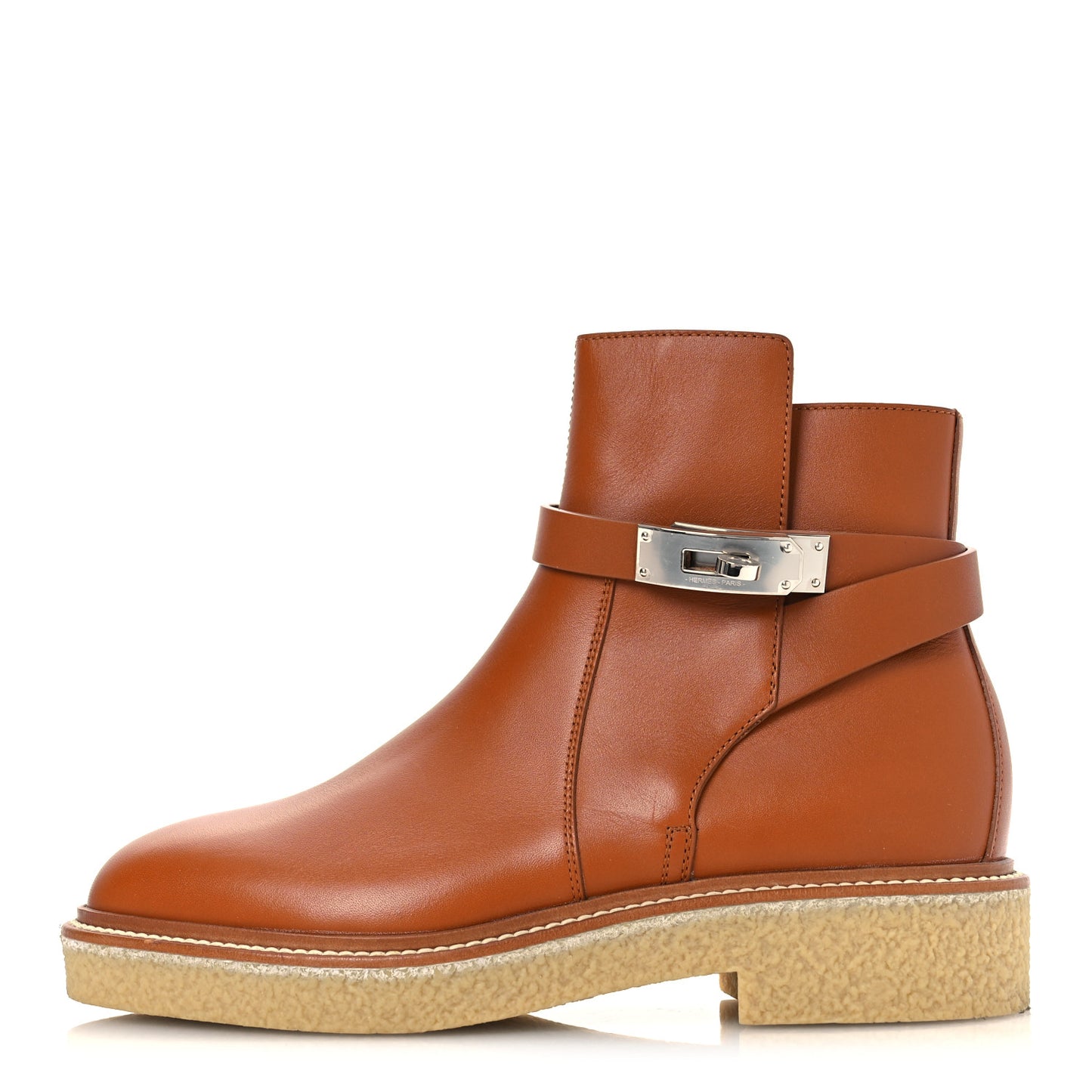 Heritage Calfskin Follow Ankle Boots 37.5 Naturel