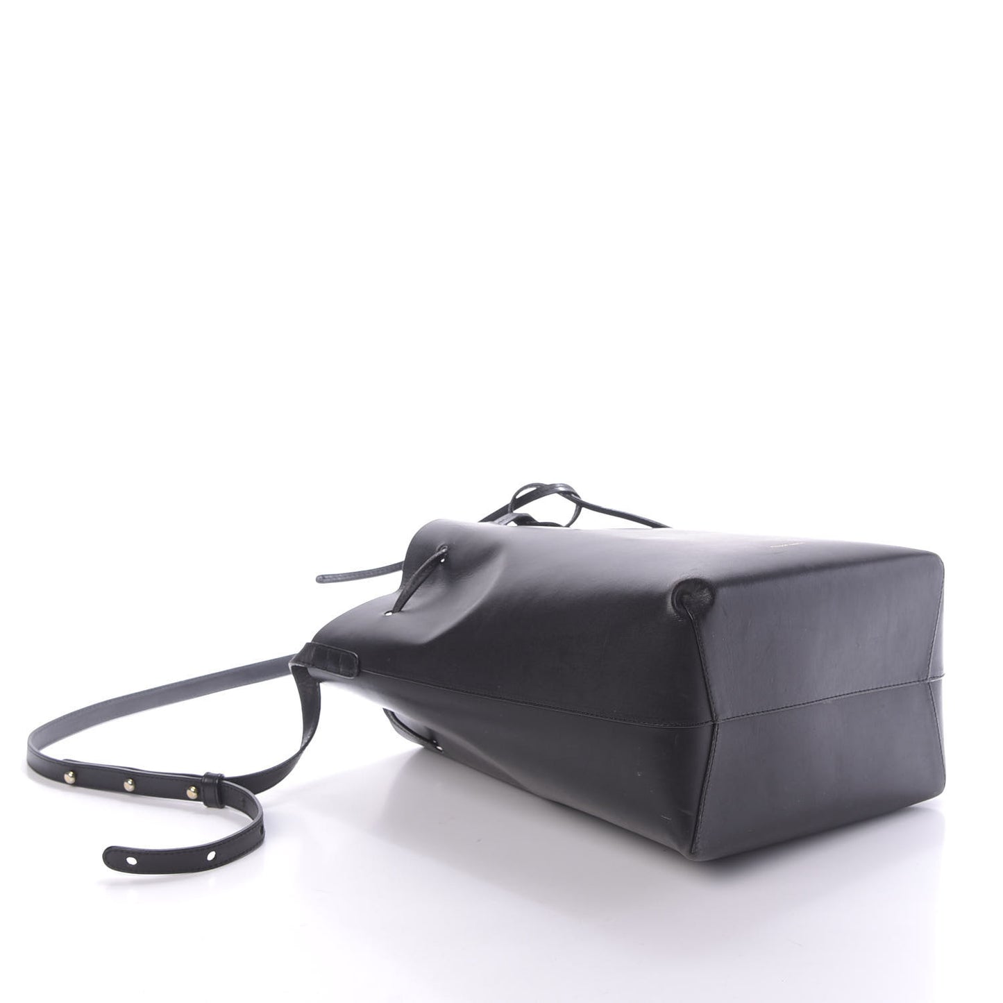 Vegetable Tanned Calfskin Bucket Bag Black Flamma