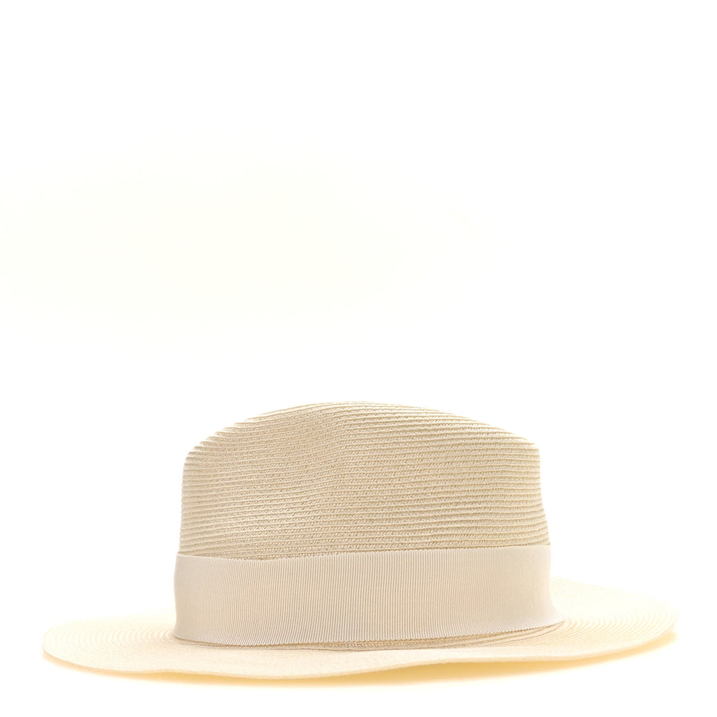 Raffia Bamboo GG Fedora Hat M White