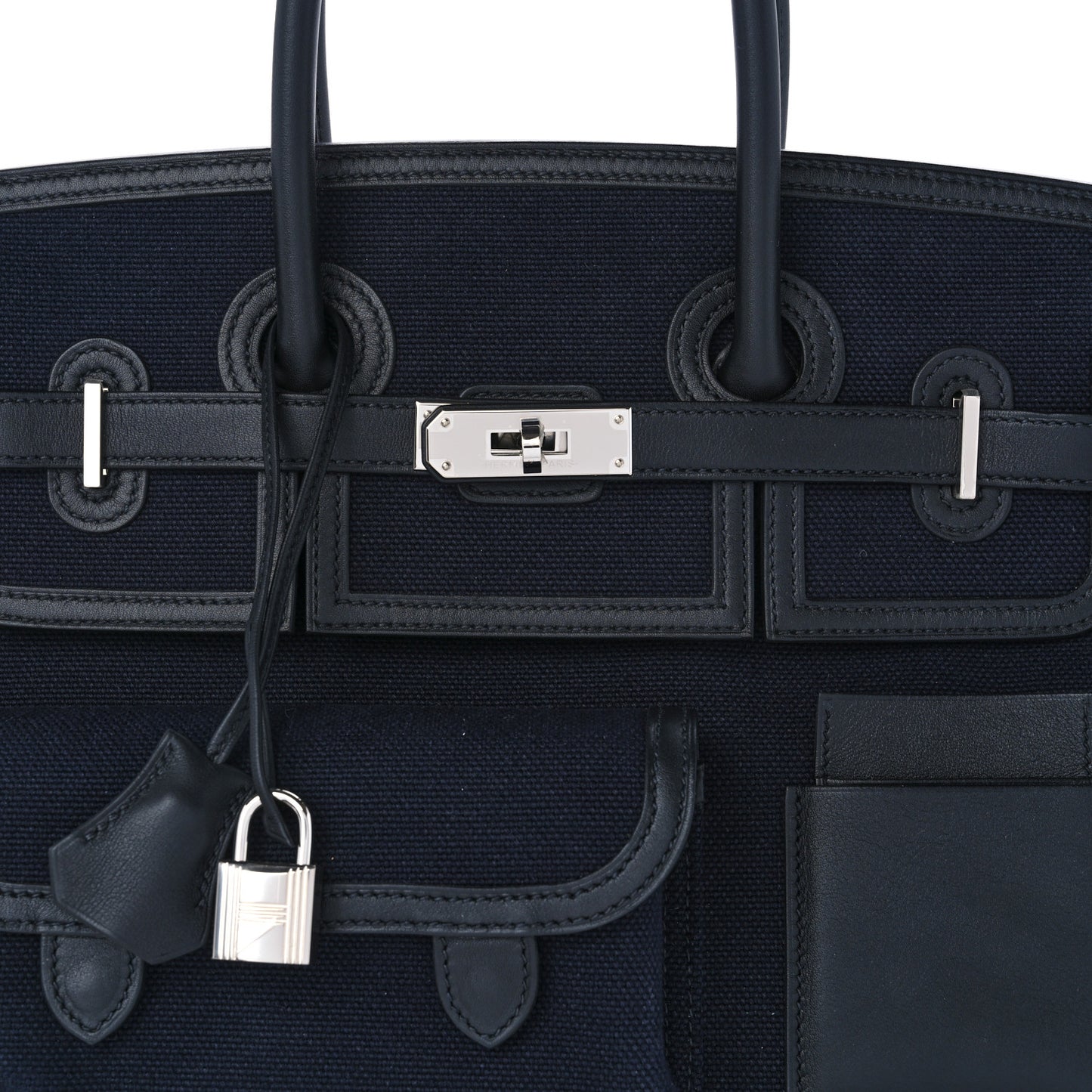 Goeland Toile Swift Cargo Birkin 35 Bleu Marine