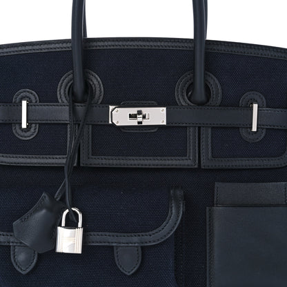Hermes Goeland Toile Swift Cargo Birkin 35 Bleu Marine 8 of 11