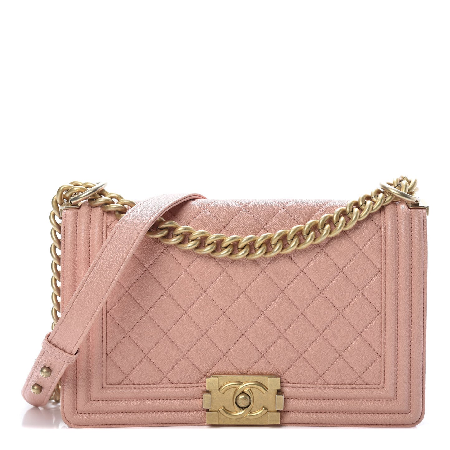 Caviar Quilted Medium Boy Flap Pink