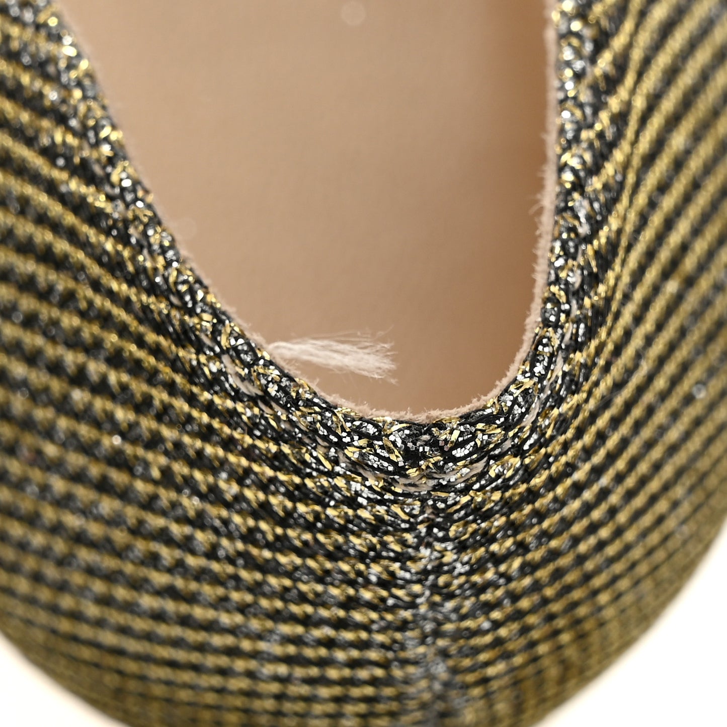 Lame Glitter Pointy Toe Romy 100 Pumps 36.5 Light Bronze