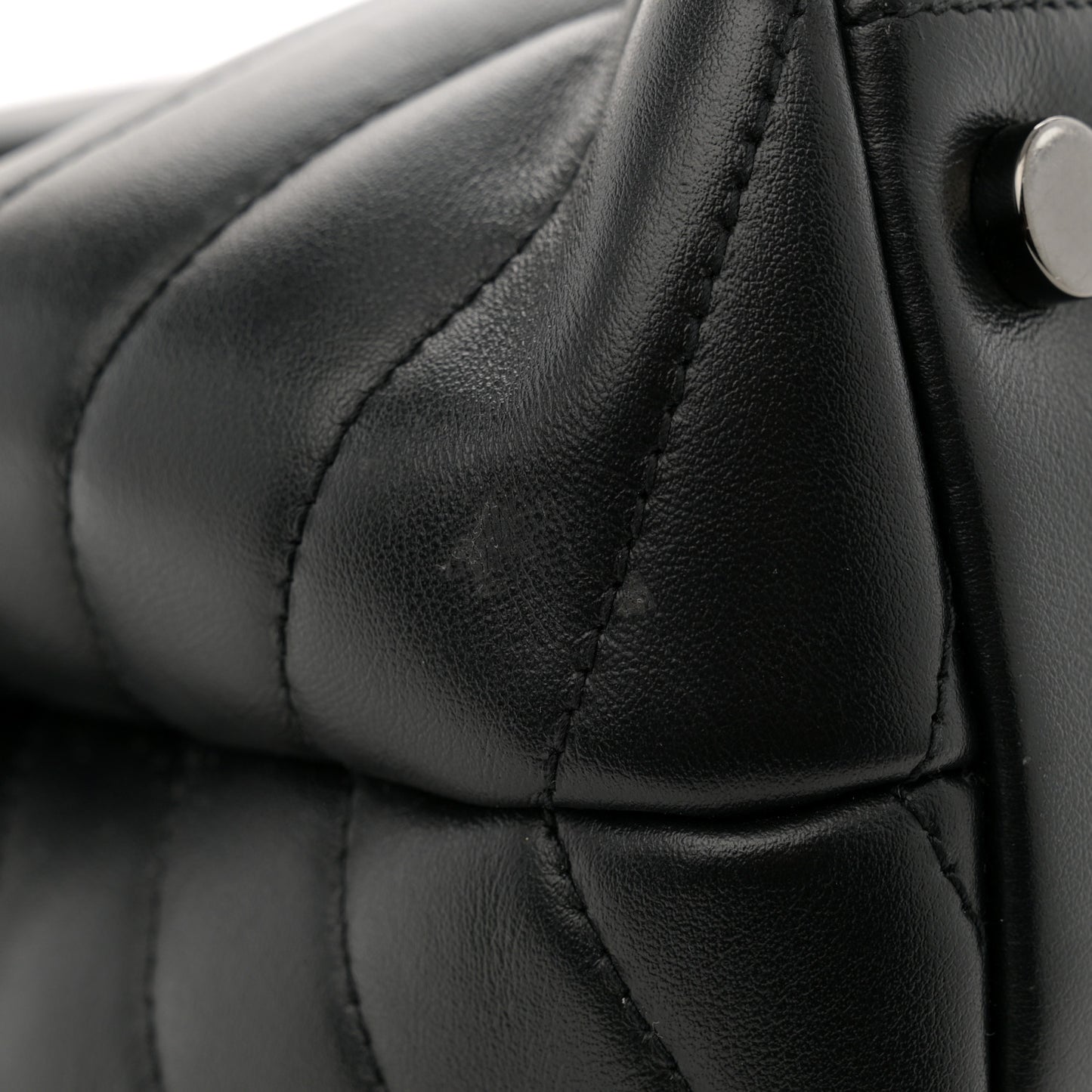 Calfskin Y Quilted Monogram Monochrome Large Loulou Chain Satchel Black