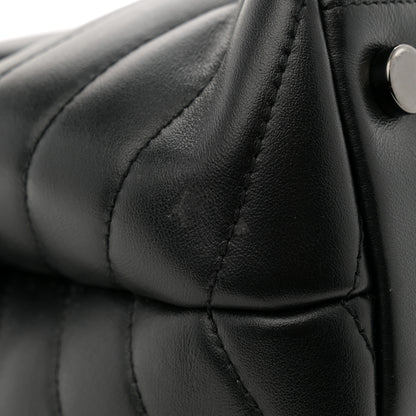 Saint Laurent Calfskin Y Quilted Monogram Monochrome Large Loulou Chain Satchel Black 11 of 13