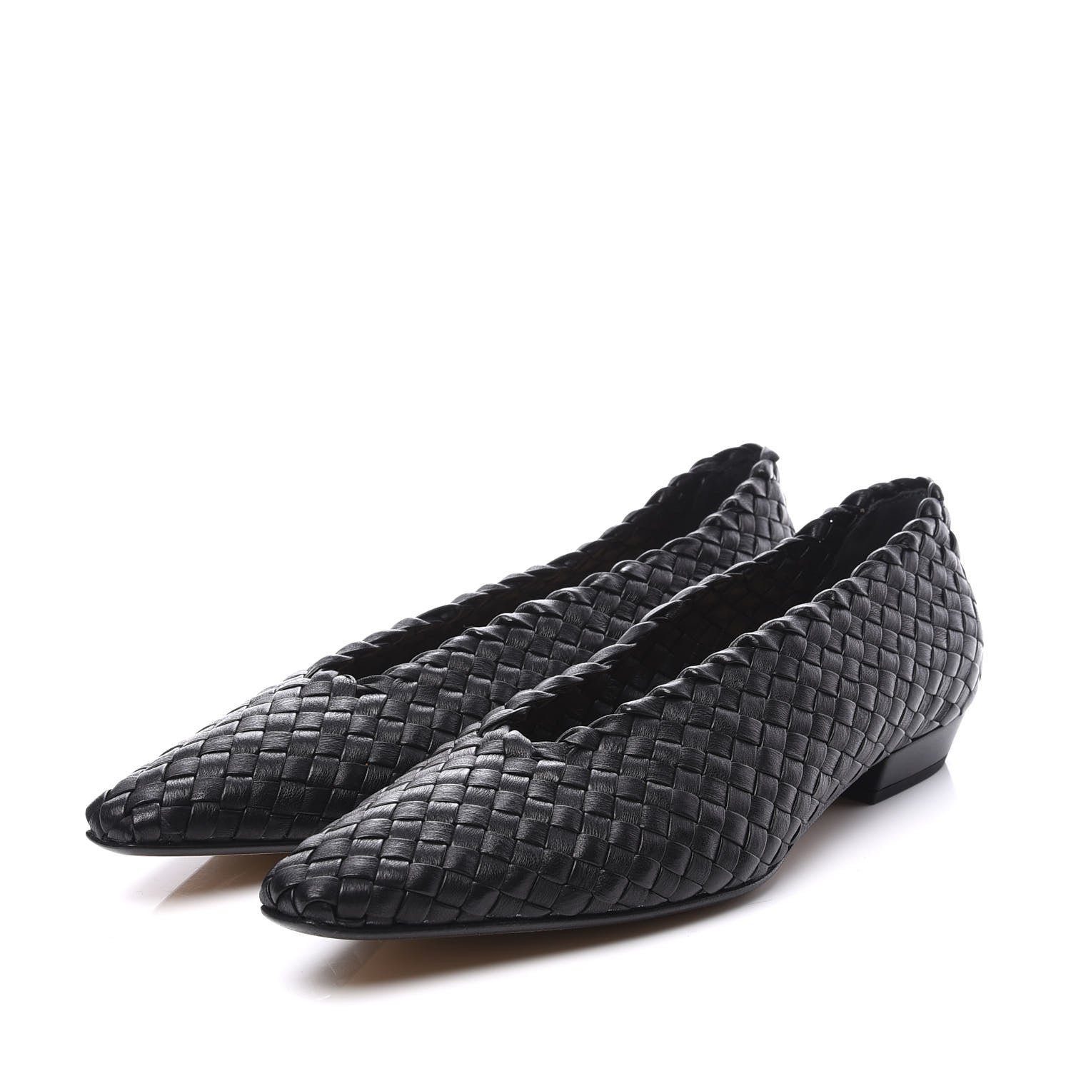 Bottega Veneta Nappa Intrecciato Almond Flats 39 Black 2 of 10