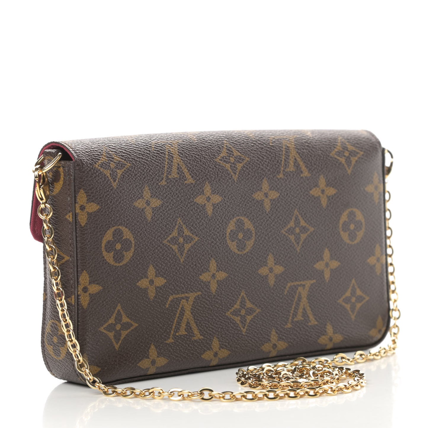 Monogram Pochette Felicie Chain Wallet Fuchsia