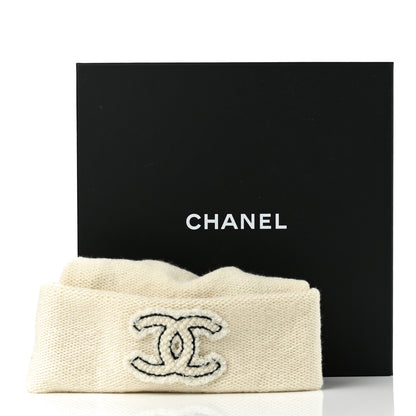 Chanel Cashmere CC Beanie Hat Ivory 4 of 4