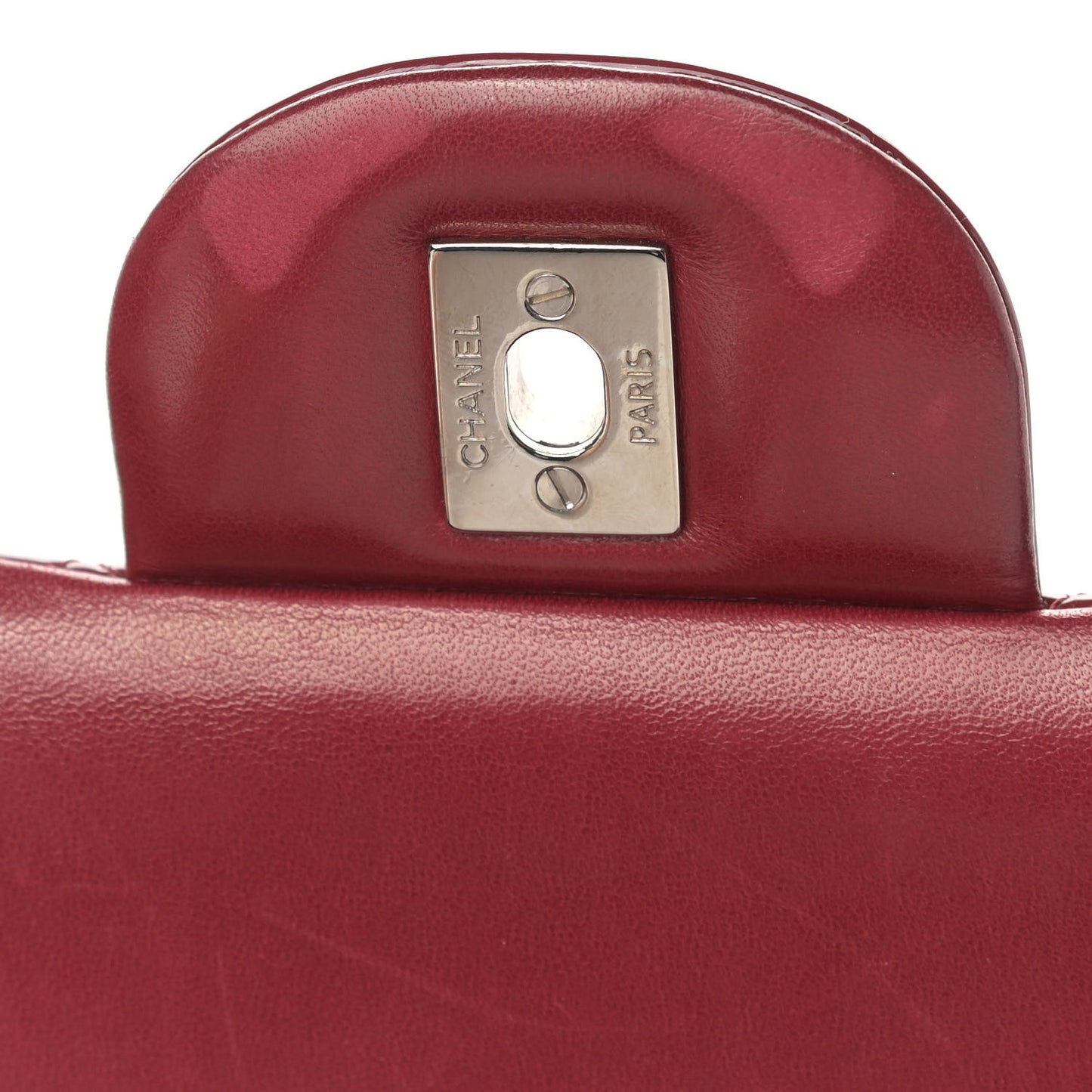 Patent Quilted Jumbo Double Flap Red