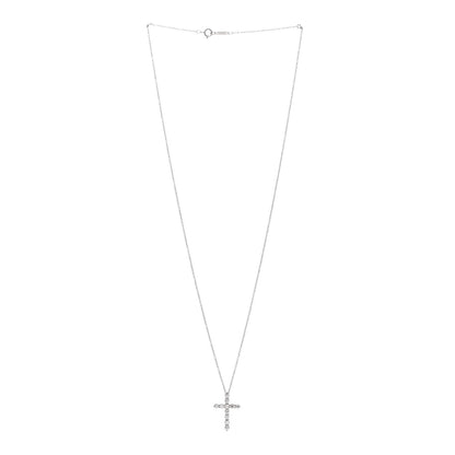 Tiffany Platinum Diamond Medium Cross Pendant Necklace 3 of 7