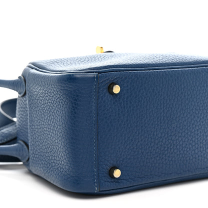 Hermes Taurillon Clemence Mini Lindy 20 Deep Bleu 9 of 21
