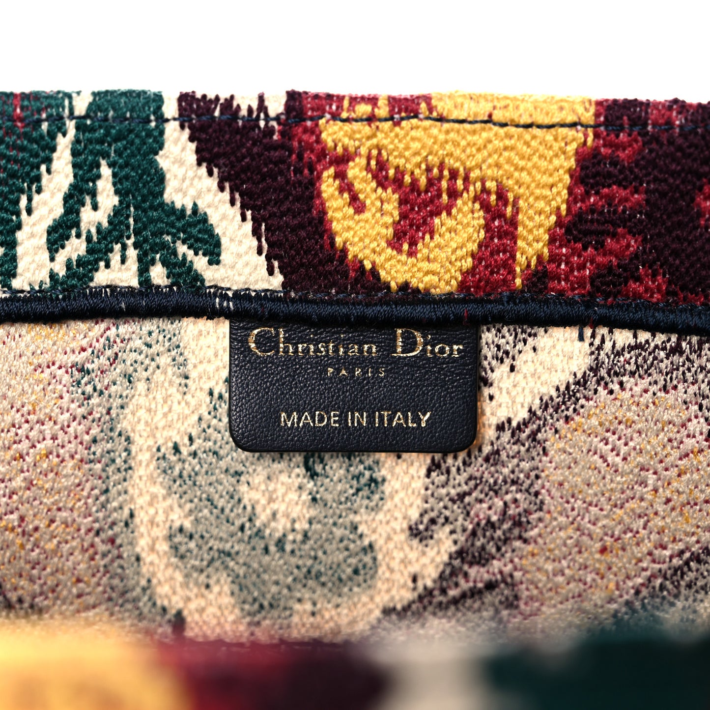 Canvas Embroidered Paisley Medium Book Tote Blue Multicolor