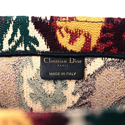 Christian Dior Canvas Embroidered Paisley Medium Book Tote Blue Multicolor 8 of 9