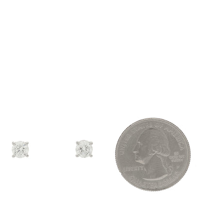 Tiffany Platinum Diamond 1.21ctw Solitaire Earrings 2 of 4