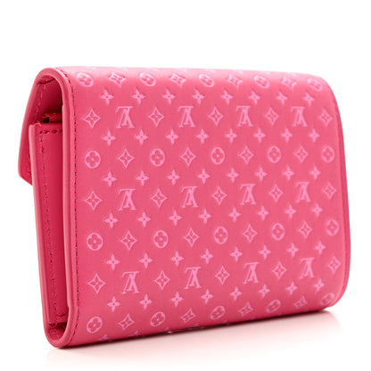 Louis Vuitton Calfskin Nanogram Embossed Victorine Wallet Rose 3 of 7