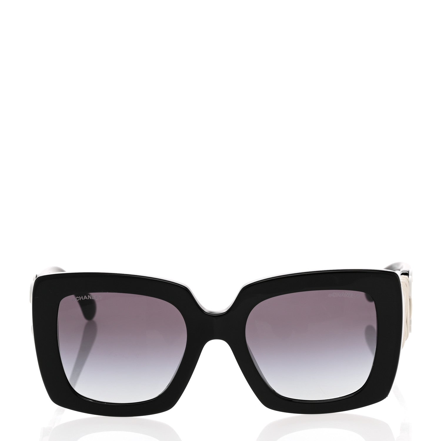 Chanel Acetate Calfskin Square Sunglasses 5474-Q-A Black White 2 of 8