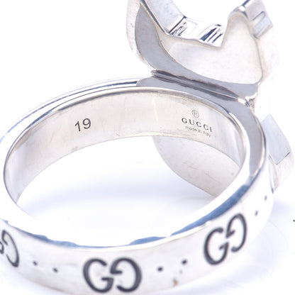 Gucci Sterling Silver Enamel Orso Ring 59 8.75 6 of 7