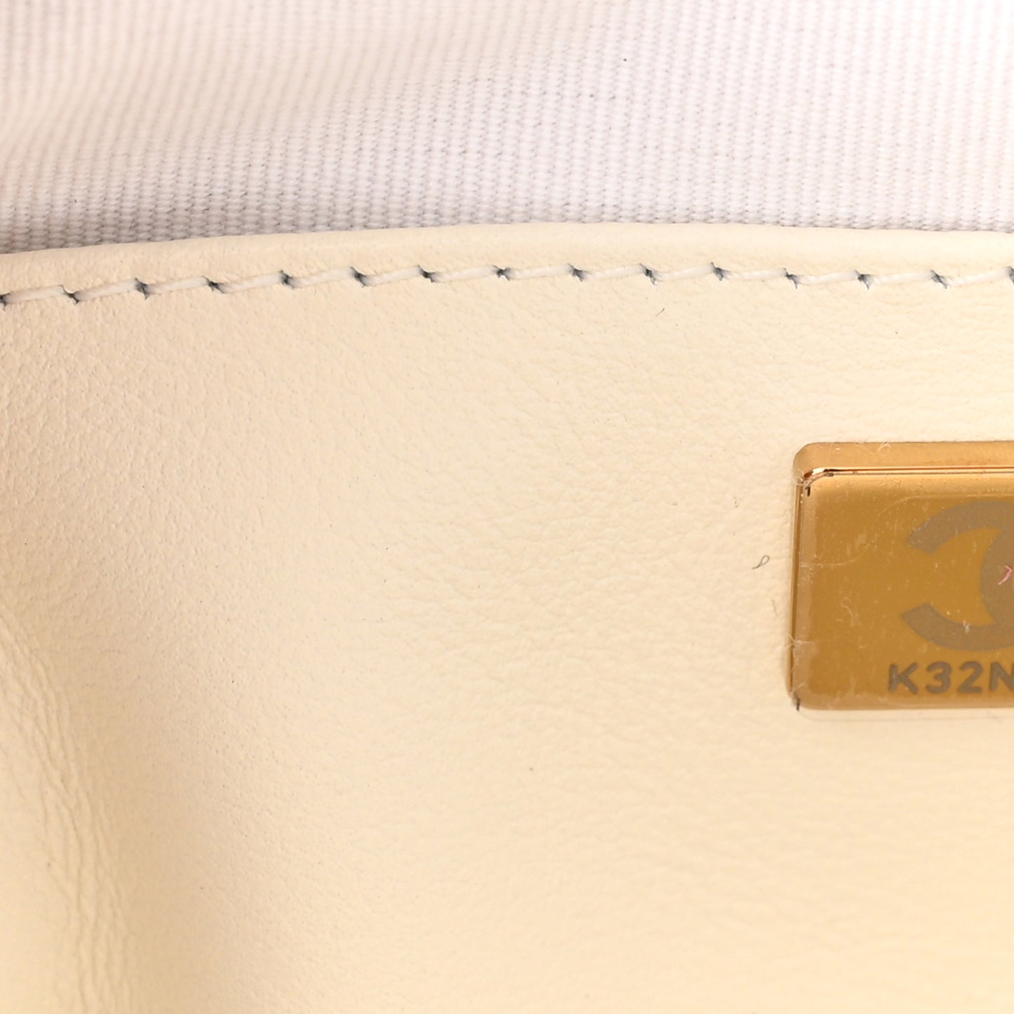 Calfskin Quilted Small Camera Case White