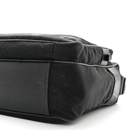 Prada Tessuto Nylon Saffiano Front Pocket Zip Messenger Black 11 of 19