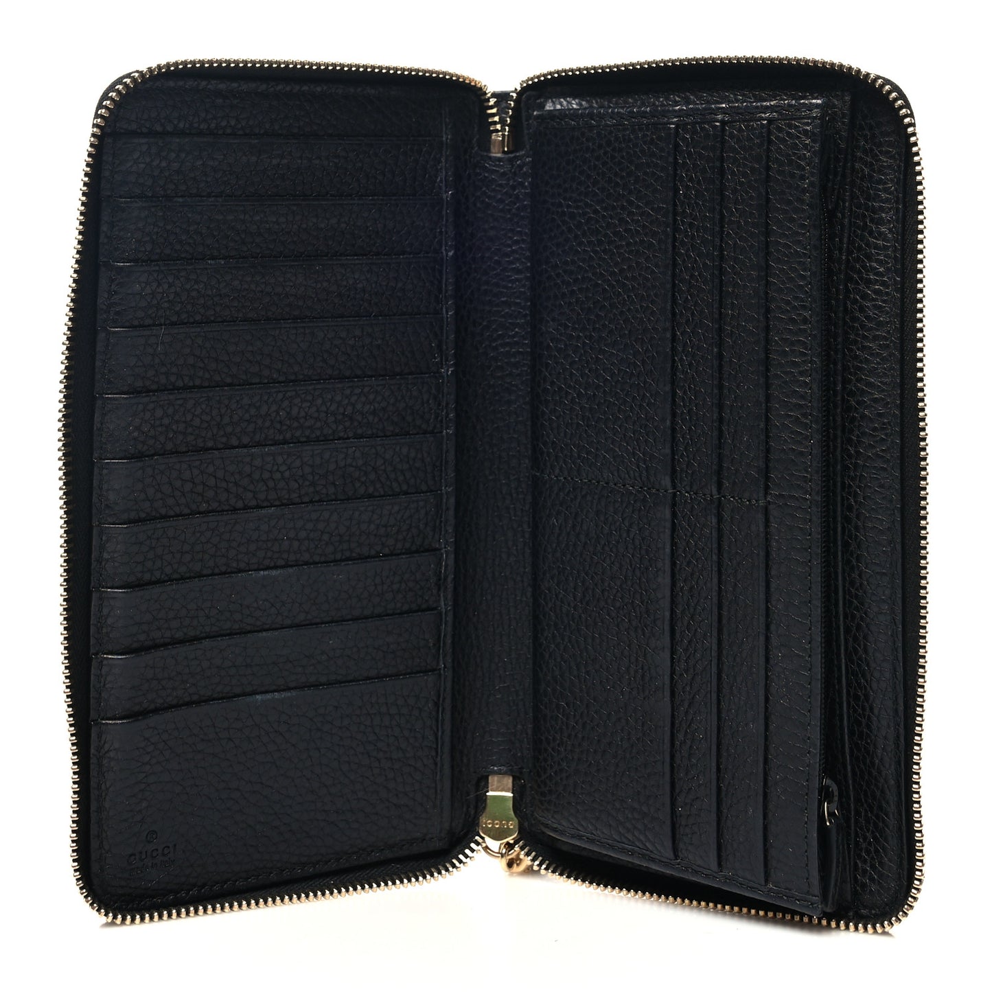 Pebbled Calfskin Soho Zip Around Organizer Wallet Black