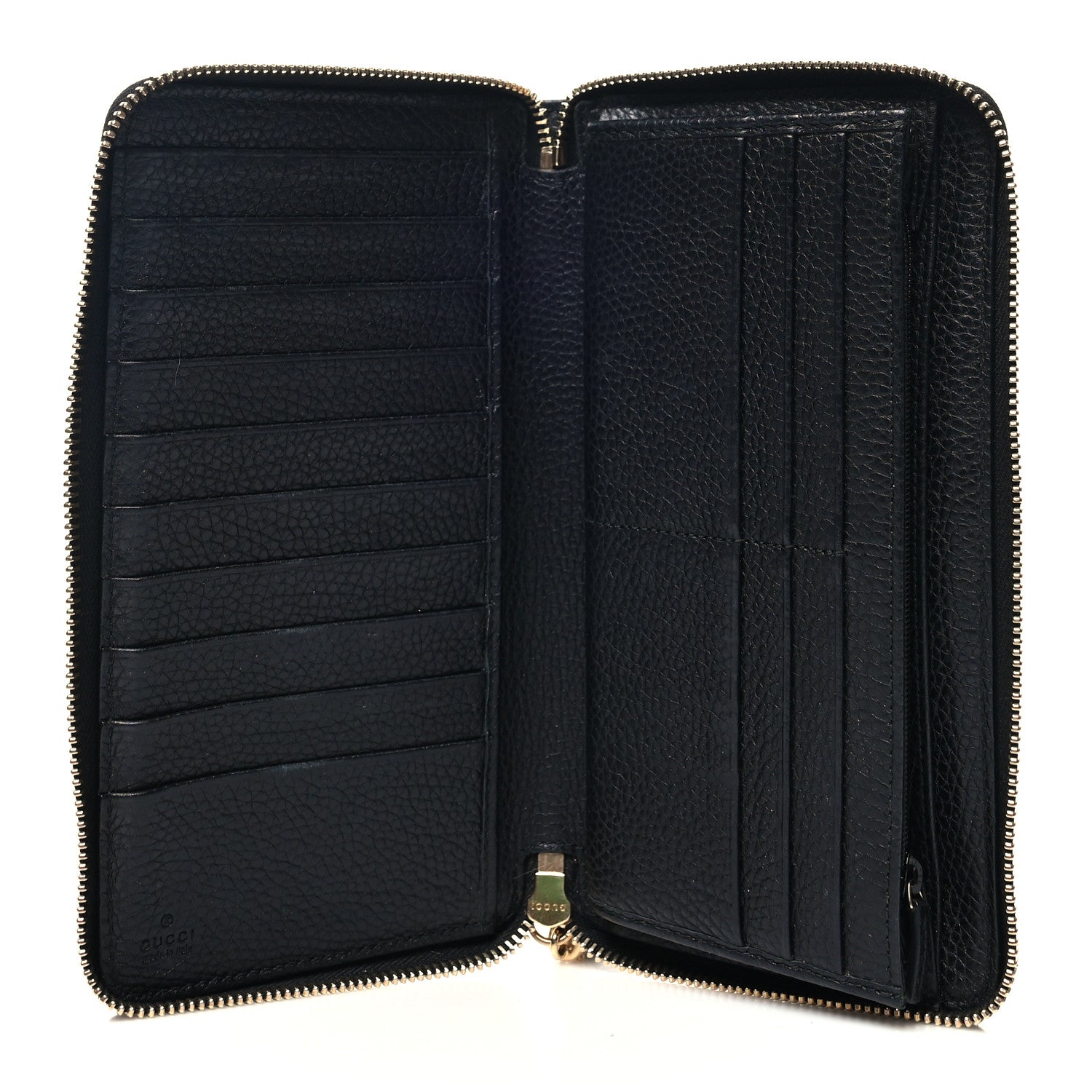 Gucci Pebbled Calfskin Soho Zip Around Organizer Wallet Black 5 of 9