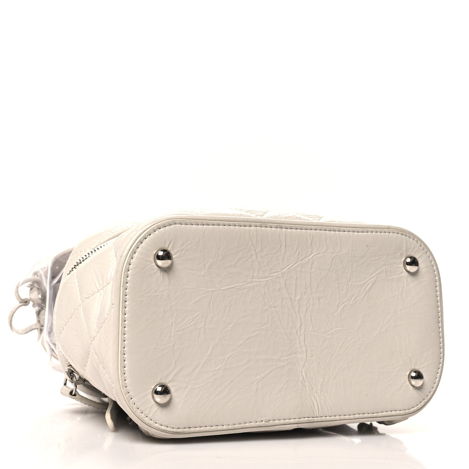 Chanel Crumpled Calfskin PVC Quilted Backpack White 4 of 12
