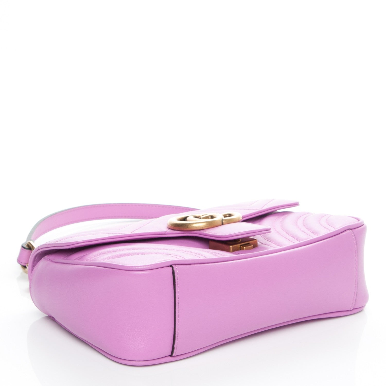 Gucci Calfskin Matelasse Mini GG Marmont Shoulder Bag Candy Mousse 4 of 6