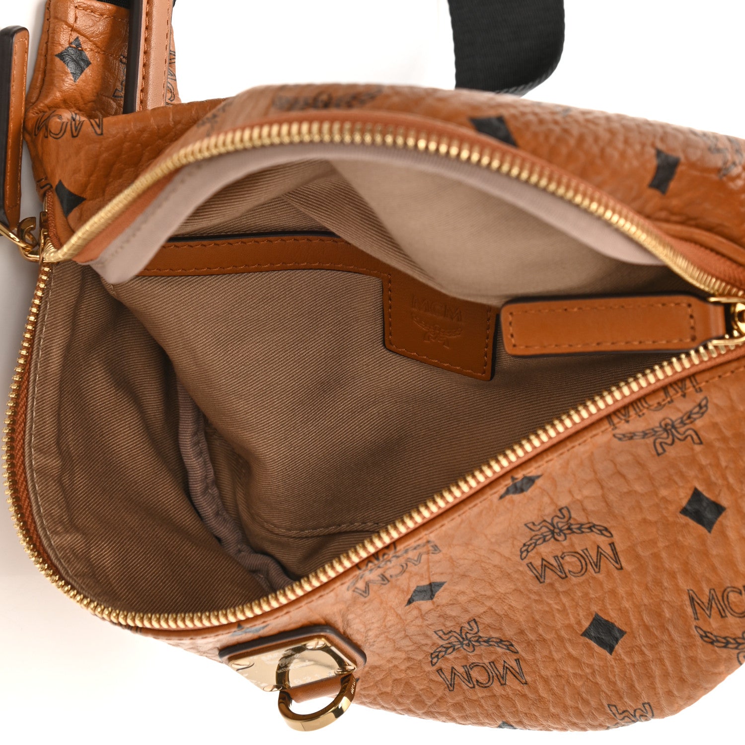 MCM Visetos Medium Fusten Belt Bag Cognac 5 of 8