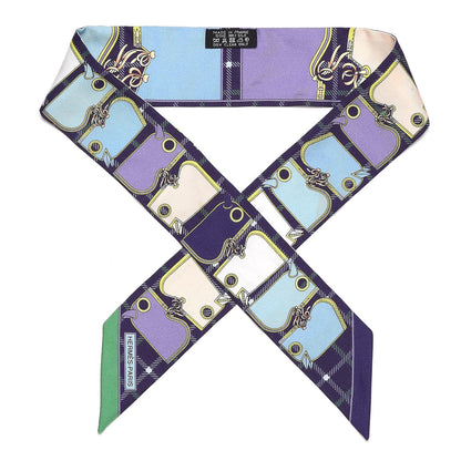 Hermes Silk Camails Twilly Violet Azur Celado 1 of 4