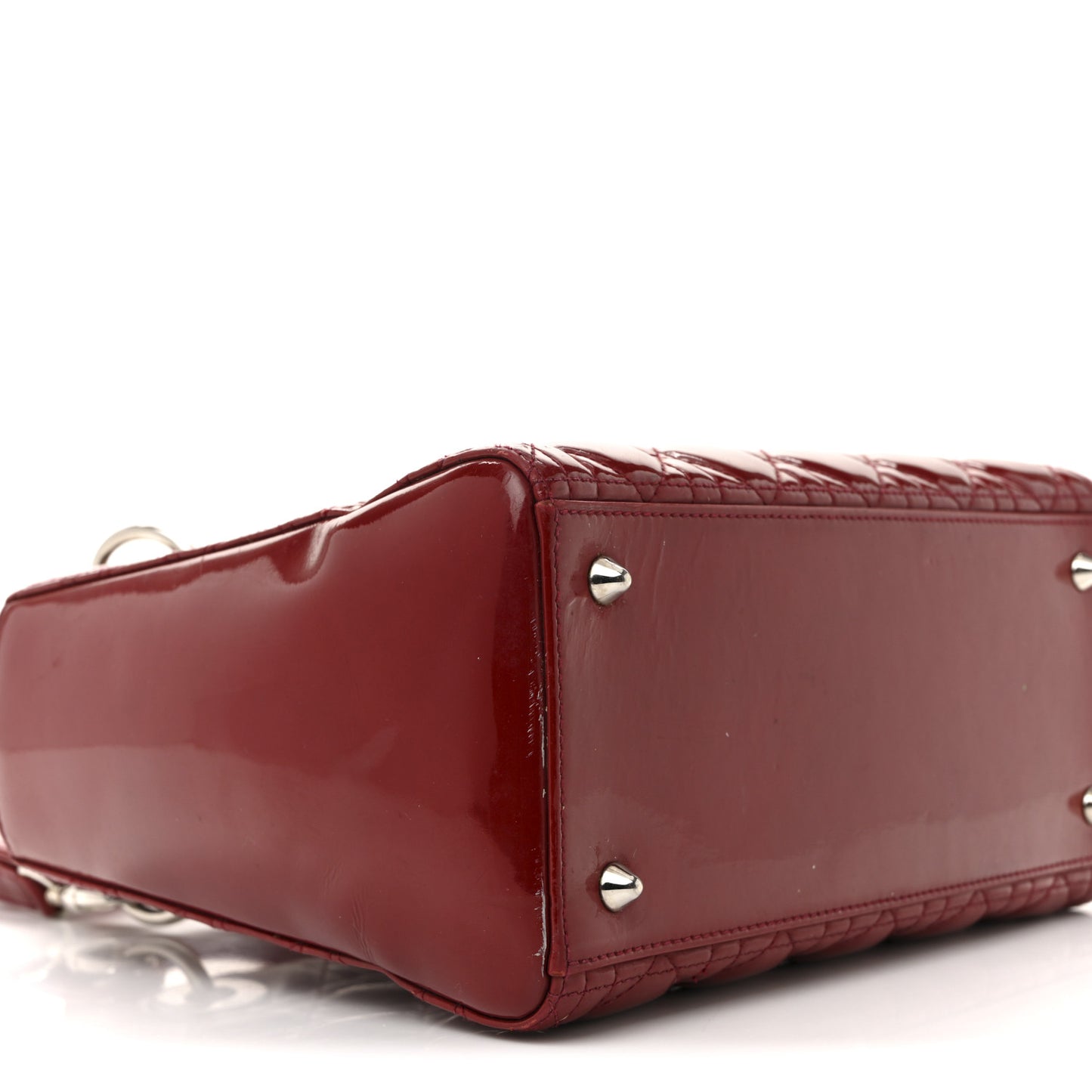 Patent Cannage Medium Lady Dior Red