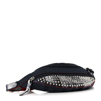 Christian Louboutin Canvas Spiked Paris NYC Belt Bag Blue 4 of 13
