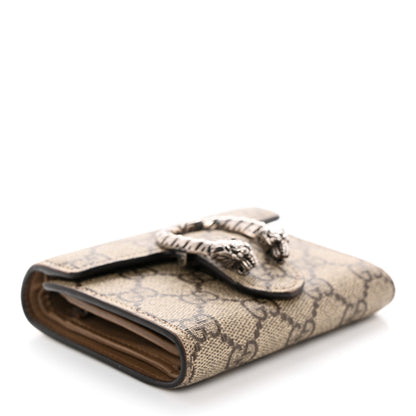 Gucci GG Supreme Monogram Dionysus Card Case Wallet Beige Taupe 4 of 14