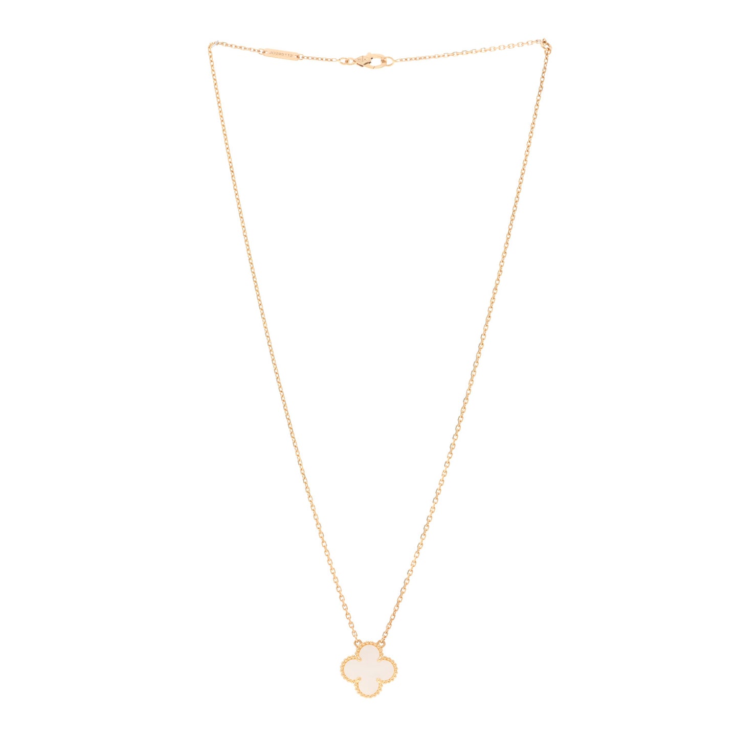 18K Yellow Gold Mother of Pearl Vintage Alhambra Pendant Necklace
