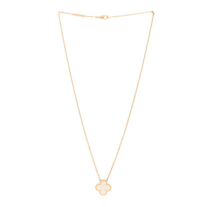 Van Cleef & Arpels 18K Yellow Gold Mother of Pearl Vintage Alhambra Pendant Necklace 3 of 5