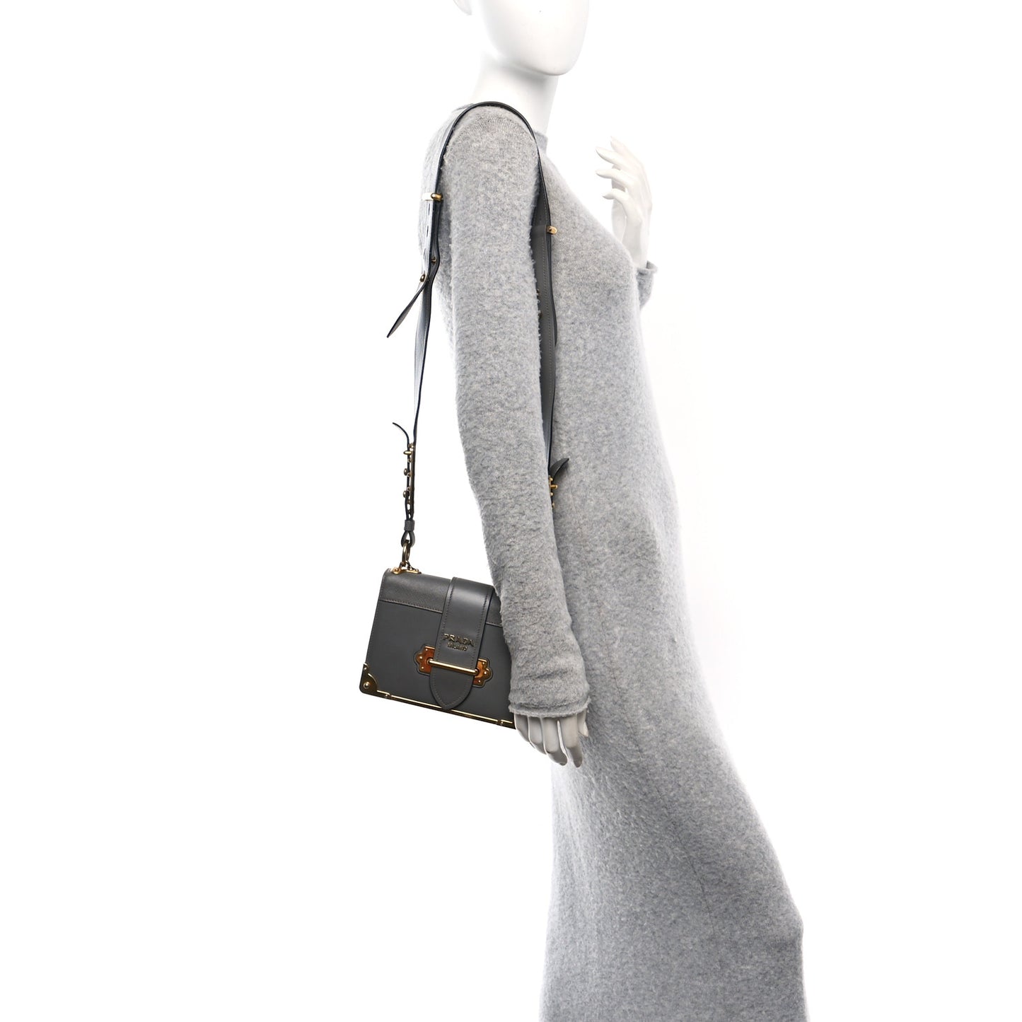 City Calf Saffiano Cahier Bag Marmo