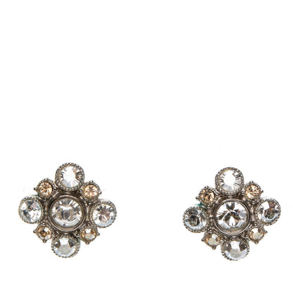 Chanel Crystal CC Earrings Silver 1 of 4