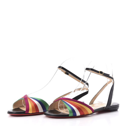 Christian Louboutin Shiny Nappa Naseeba Flat Sandals 37 Black Multicolor 2 of 9