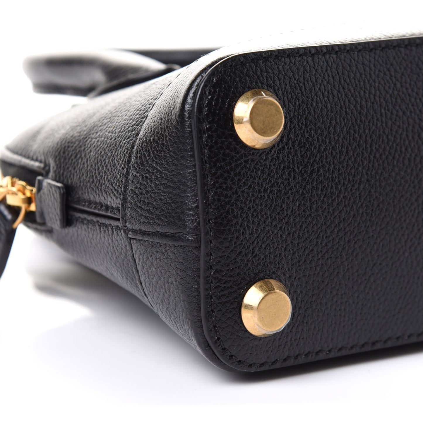 Grained Calfskin XXS Ville Top Handle Bag Black