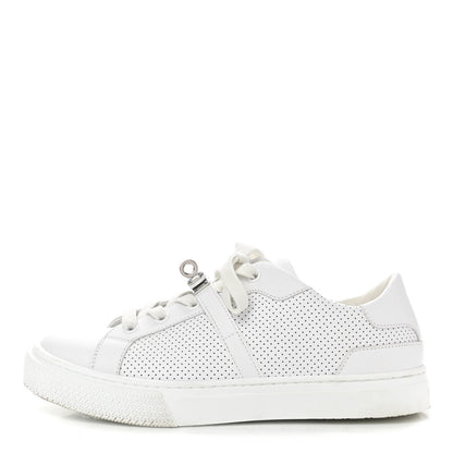 Hermes Calfskin Perforated Day Sneakers 36 White 1 of 12