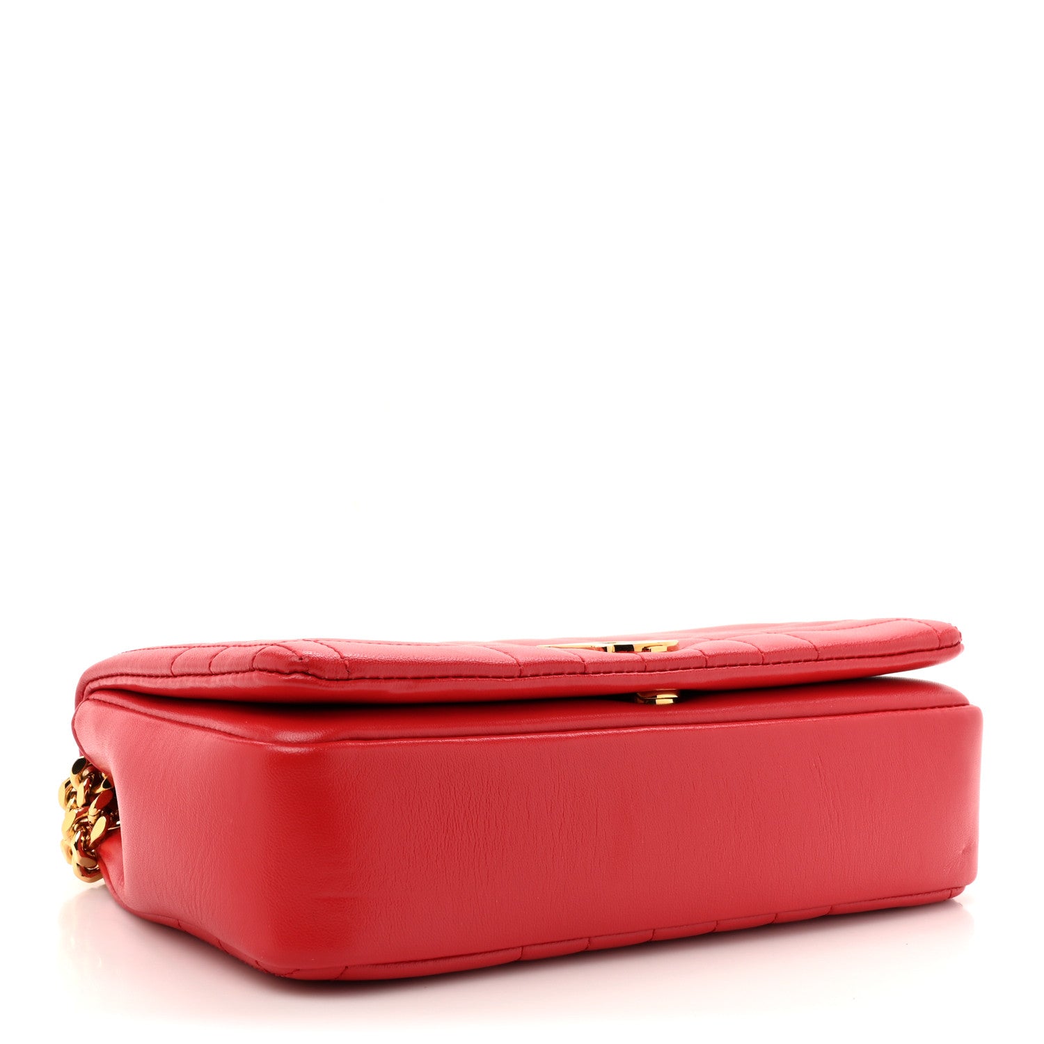 Burberry Lambskin Quilted Small Lola Bag Bright Red 4 of 11