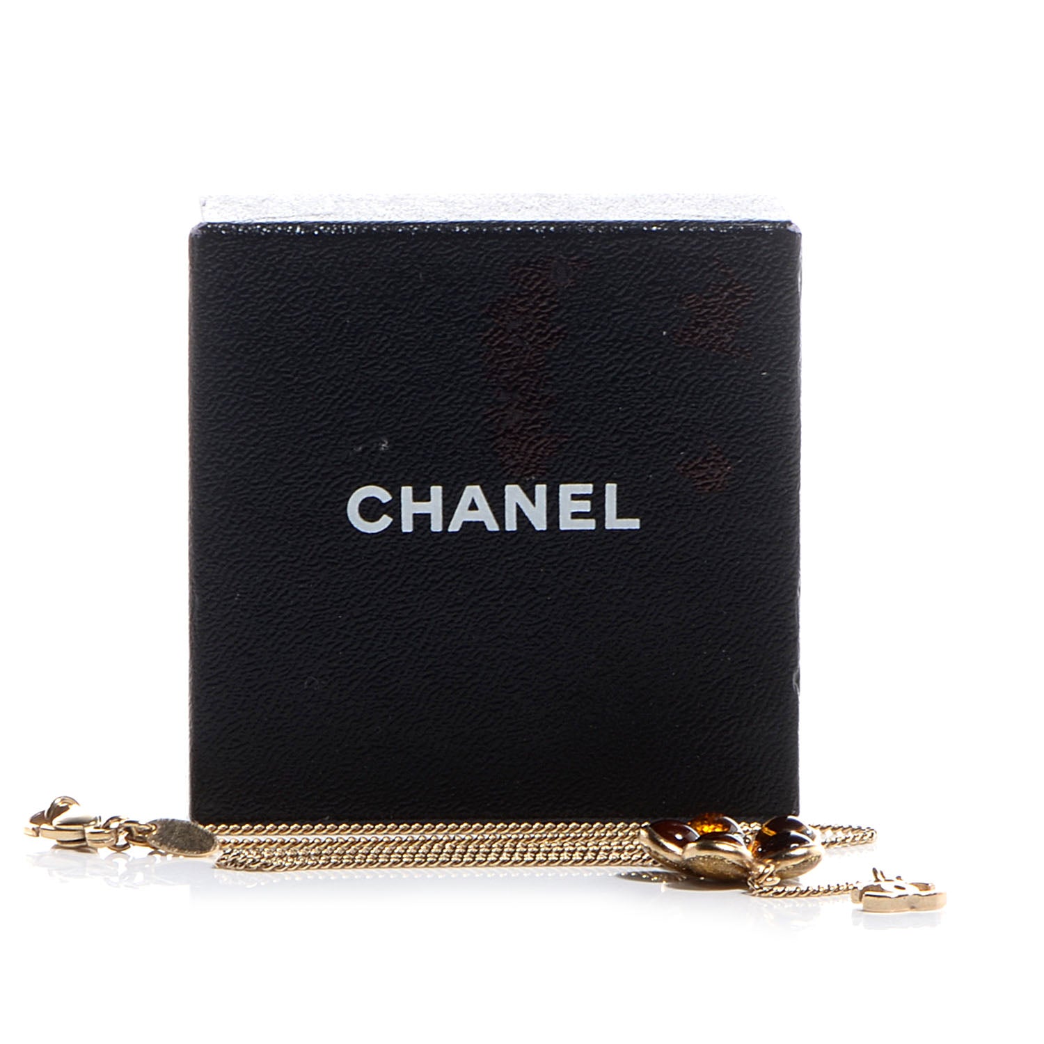 Chanel Crystal Gripoix CC Camellia Flower Drop Necklace 5 of 5